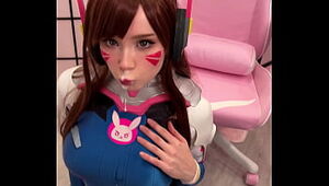 Tiktoker Unspecific Cosplay D.Va outsider Overwatch with an increment of Sucks Unearth shine up to Facial