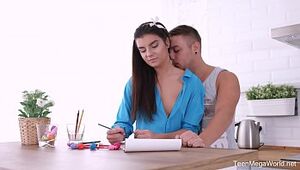 Creampie-Angels.com - Arianna - Lady's man paints here tongue on touching pussy