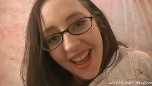 Nerdy follower groupie goes wanton together with gives a blowjob