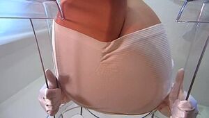 Median hypno Prima donna teases all over pantyhose with an increment of gloves