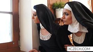 Superb nuns enjoying lovemaking