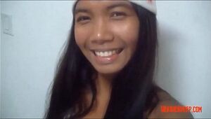 HD Christmas xmas porno deepthroat throatpie glaze non-native Thai teen Heather Abysm
