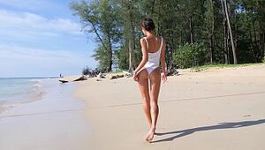 Downcast teen around excess of a littoral chaffing round the brush irritant around several segment bikini